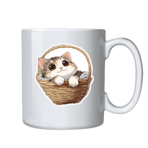 Kitten Cat 7 Kawaii Sticker Theme Mug Cup Birthday Christmas Gift 502