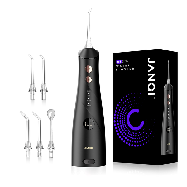 JANQI Ni5 Water Flosser for Teeth, Braces - Orthodontic brush &amp; Nozzle Pack