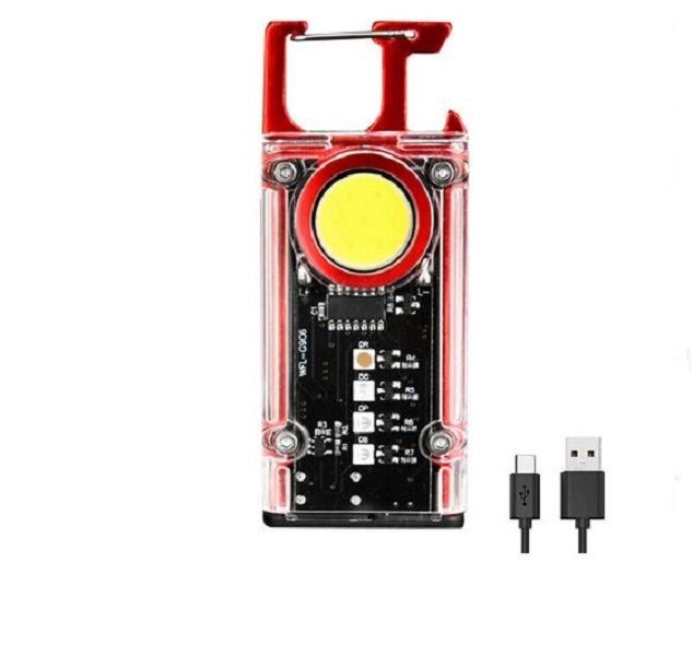 2 In 1 Multifunctional Rechargeable Magnetic Keychain Flashlight