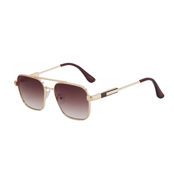 Men's Fashion Square Sunglasses - Metal Double-Bridge UV Blocking