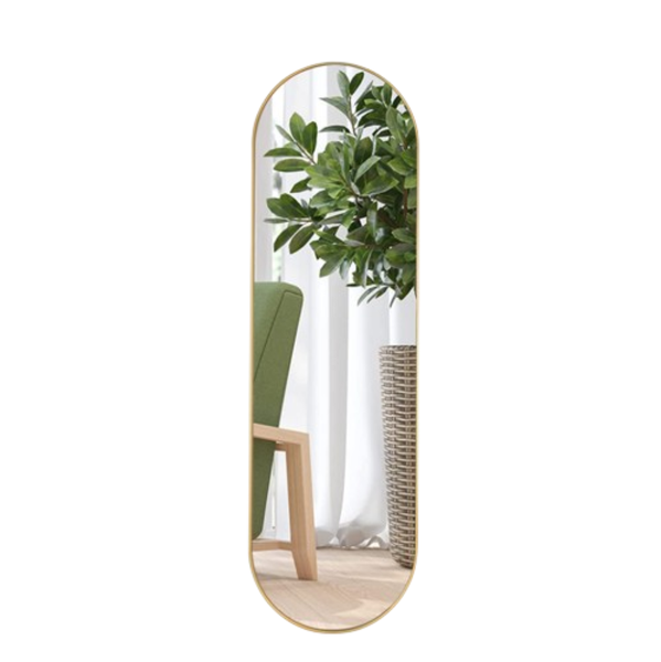 Vintage Gold Full-Length Mirror for Floor Stand or Wall Mount