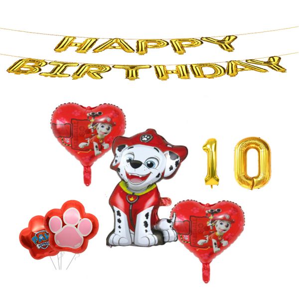 Paw Patrol Balloon Set 10 Marshall Gold