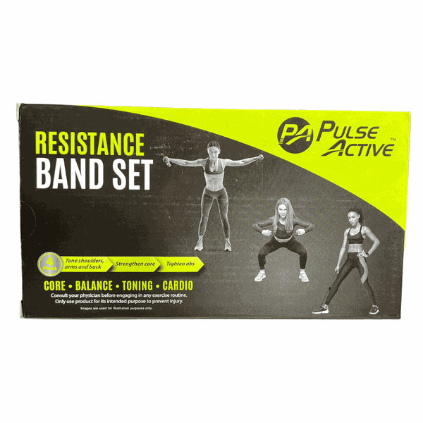 Pulse Active Resistance Band 3-Piece Set with Storage Bag