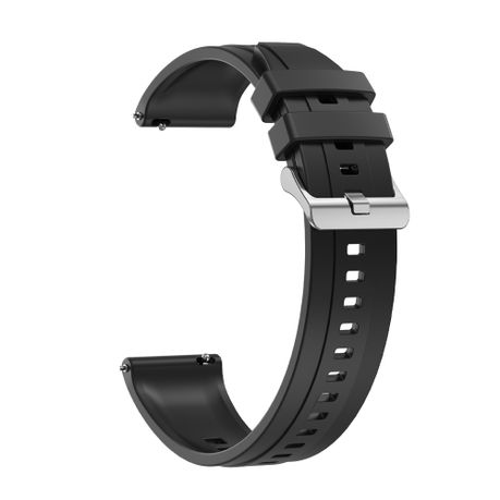 Silicone Watch Strap Silver Buckle Compatible with Huawei Watch GT4 46mm Image