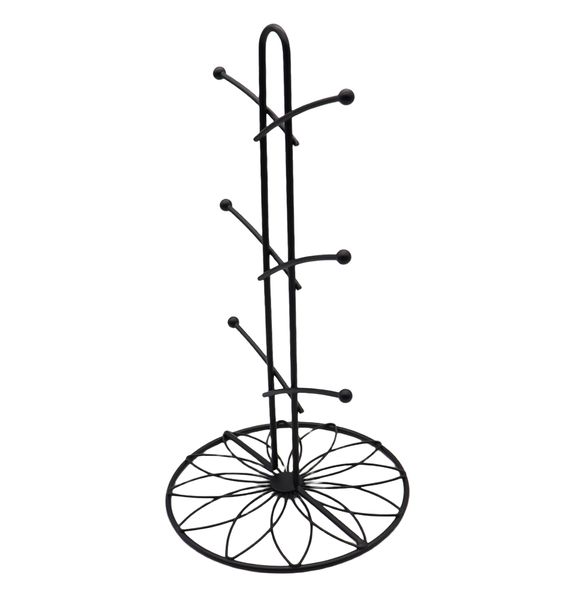 Stylish &amp; Elegant Mug Holder Black, 18.5 x 18.5 x 31.1 Cm