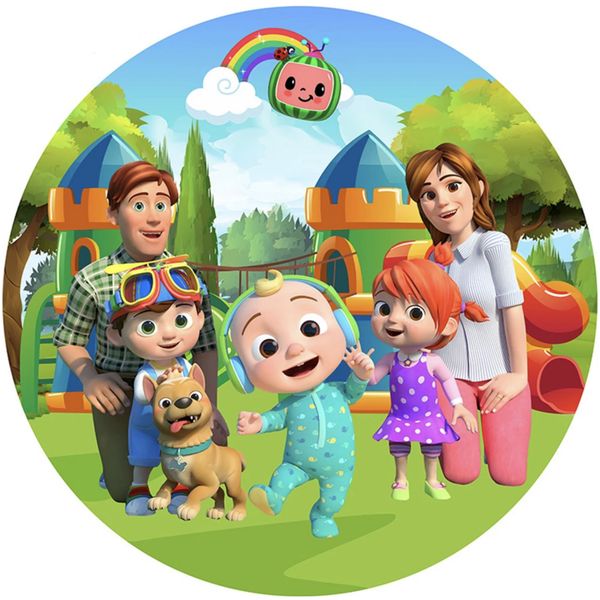 Coco Melon Round Wooden Vinyl Signage 63cm
