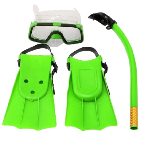 SourceDirect - Mask &amp; Snorkel Set with Flippers - Green (Ages 1-3 Years)