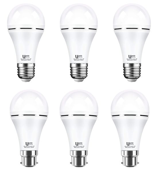 Rechargeable LED Emergency Bulb-Daylight-9W(3 PCS E27 and 3PCS B22).