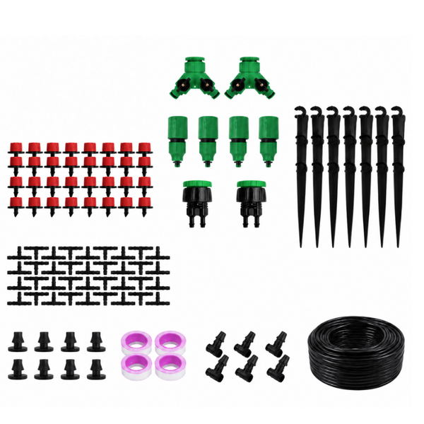 50M Drip Irrigation Kit 60pcs Drippers Connectors Hose for Garden Plants
