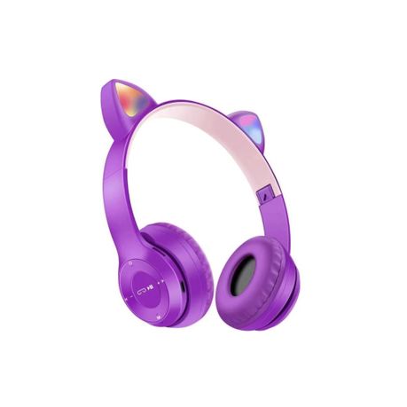 DH Cat Ear Wireless Headphones Headset For Smart Phone with RGB