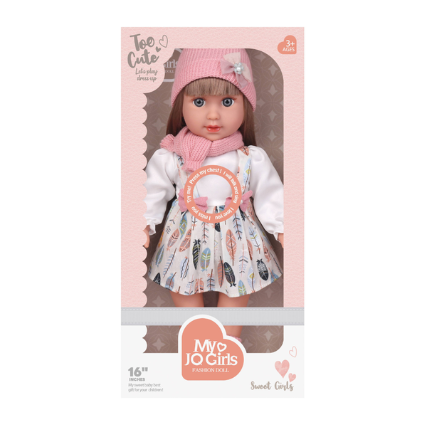 Fashion Doll with Sound - Mia - Dress, Beanie &amp; Shoes - 40cm
