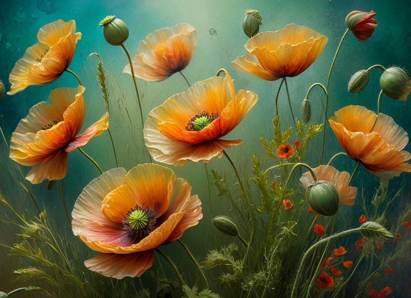 Canvas Wall Art Home Decor - Poppies Beauty
