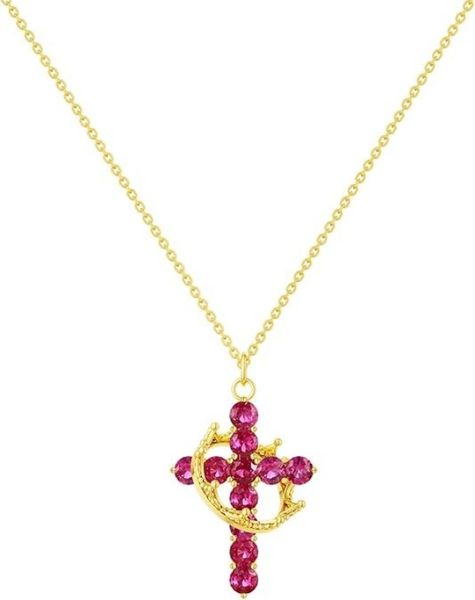 14k Gold Cube Zirconia Pendant Necklace