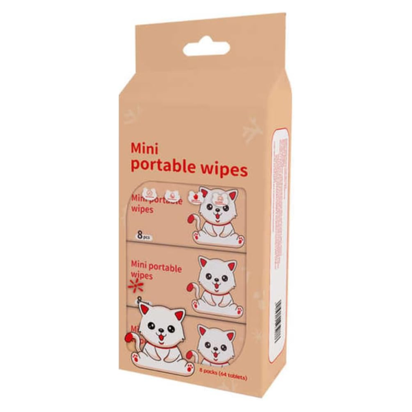 Mini Wet Wipes - Pack of 8 (Orange)