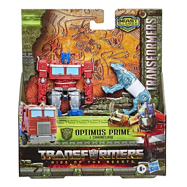 Transformers - Rise of the Beasts - 5cm &amp; 12cm Beast Weaponizer - Optimus Prime &amp; Chainclaw Figures