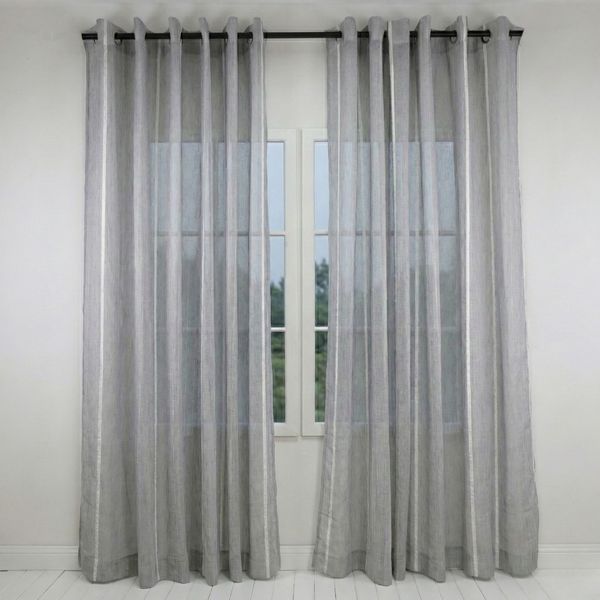 Vizio Home Textured Sheer Curtain - Eyelet - 2 Pack - 225cm × 225cm - Grey