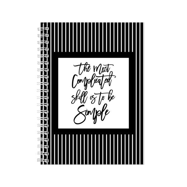 Simple A5 Notebook Spiral Lined Motivational Words Graphic Notepad Gift 137