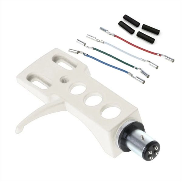 Replacement Headshell with 4X Lead Wires for Record Player White