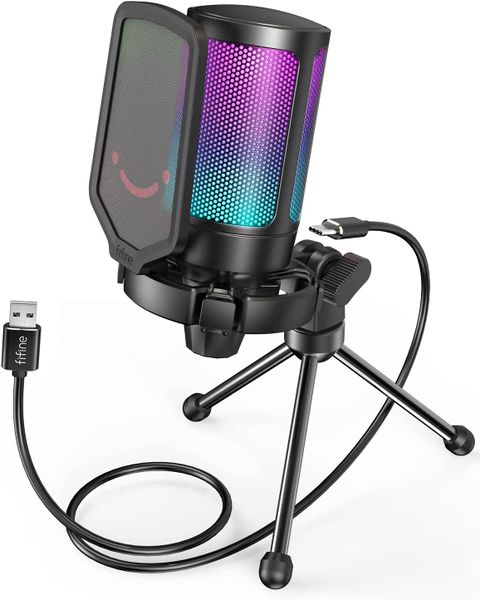 Fifine A6V Pro Gaming Microphone RGB, USB, Pop Filter