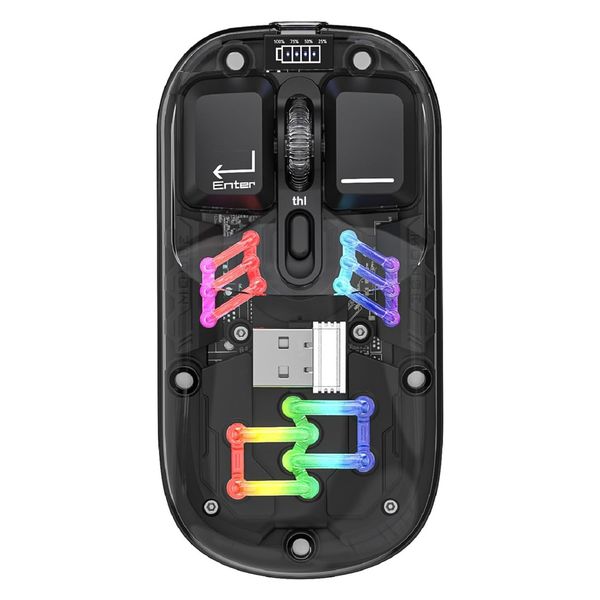 thl Wireless Bluetooth Mouse, Magnetic Top Cover, Rechargeable RGB Backlit