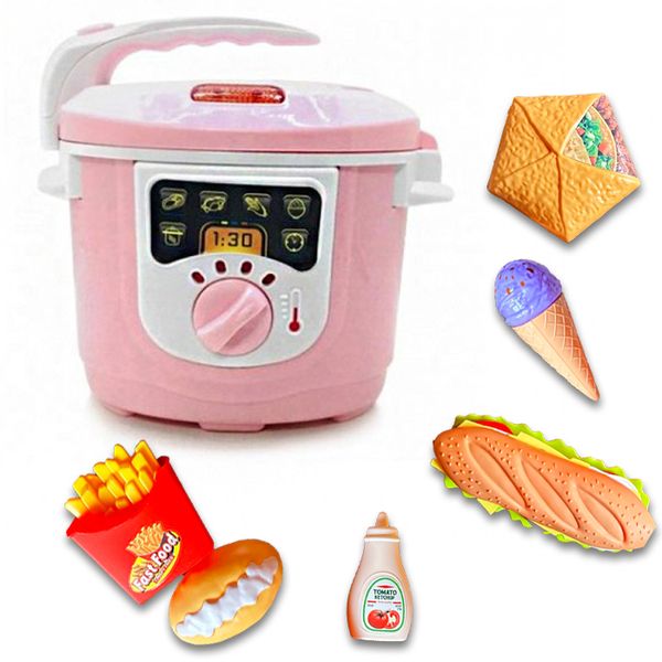 Magical Pretend Play Steam Pot Realistic Food Set Kids Toys - Blue