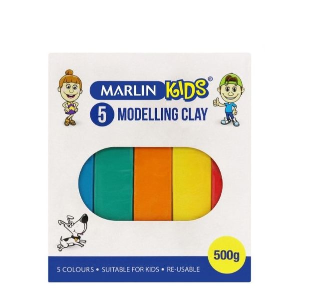 Marlin Kids - 5 Colour Modelling Clay 500g (Pack Of 6)