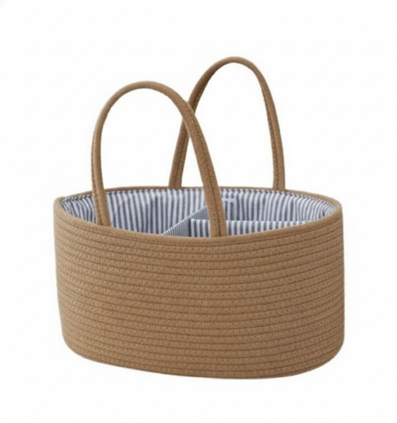 Diaper Caddy Organizer for Baby, Felt Storage Basket with Compartments