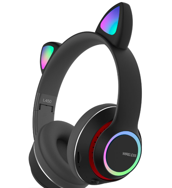 Cat Wireless Headphone With LED Light PINK