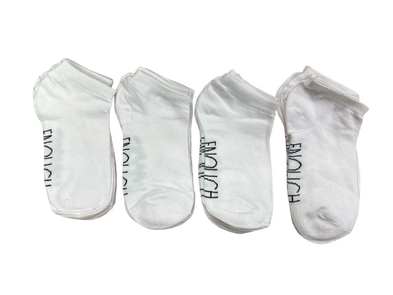 White Women Ankle Socks-12 Pairs