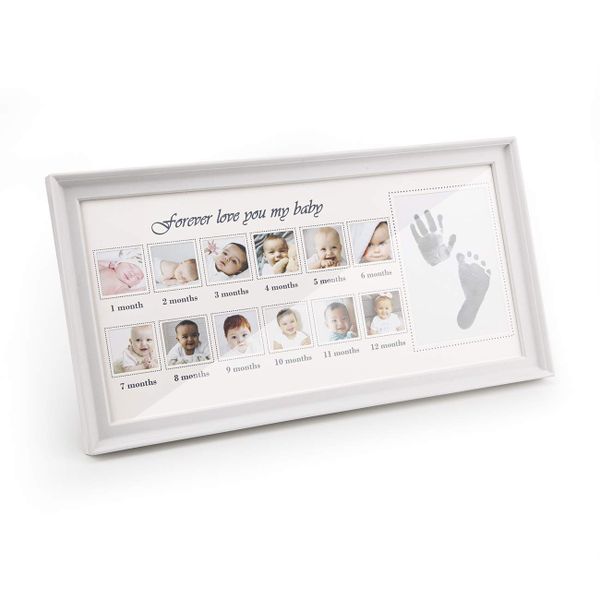 Toto Bubs – Baby Monthly Milestone 13 Picture Frame, Hand and Footprint Kit