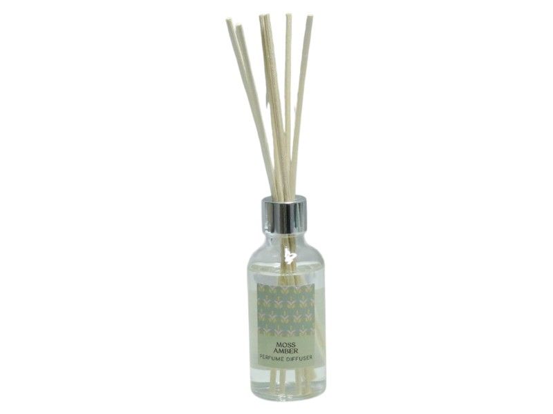 Diffuser in Glass Bottle with 6 Reed Sticks Fragrance Moss Amber 50ml