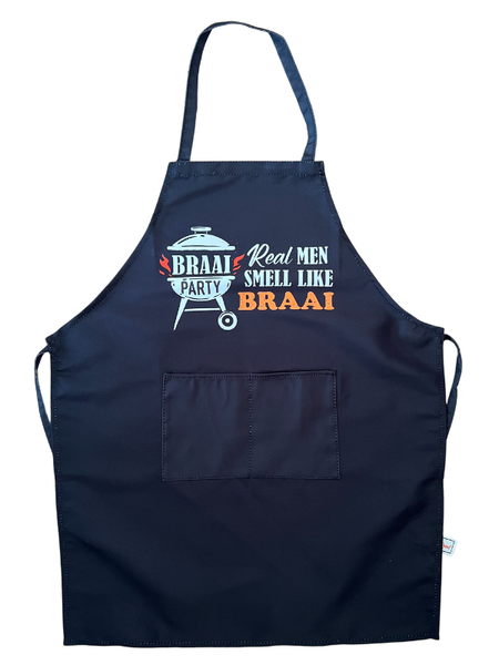 Apron - Real Men Smell Like Braai - Black - 1 Piece - One Size