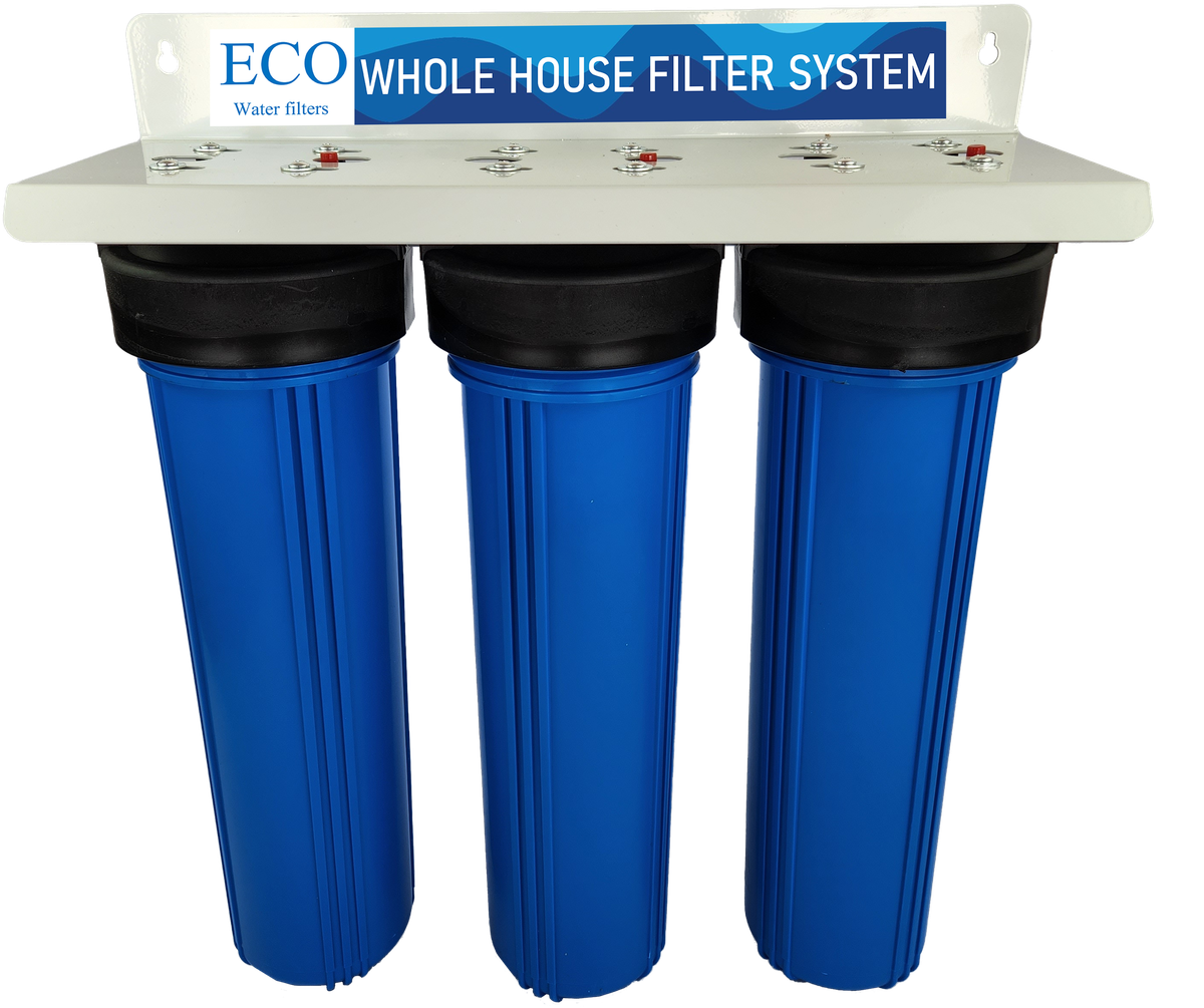 20-Inch Big Blue Water Filter System For The Whole House With Bracket ...