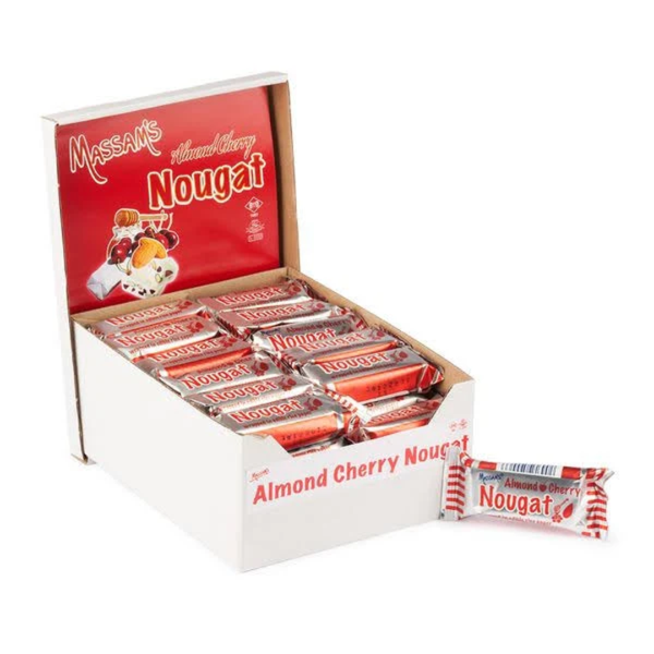 Massam's Almond Cherry Nougat Bars 48 x 25g