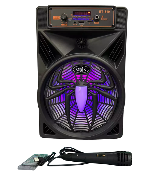 O8K 8" Karaoke Speaker with Mic, Remote and LED Light - Spider
