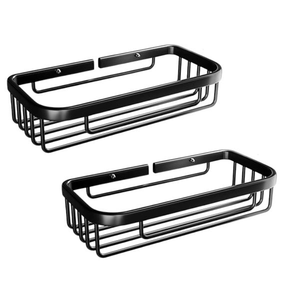 2 Pack Minimialistic Wall-Mounted Bathroom Caddy
