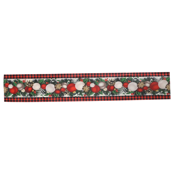 Linen Red and Black Check Plaid Christmas Table Runner 72 Inches Long Seaso