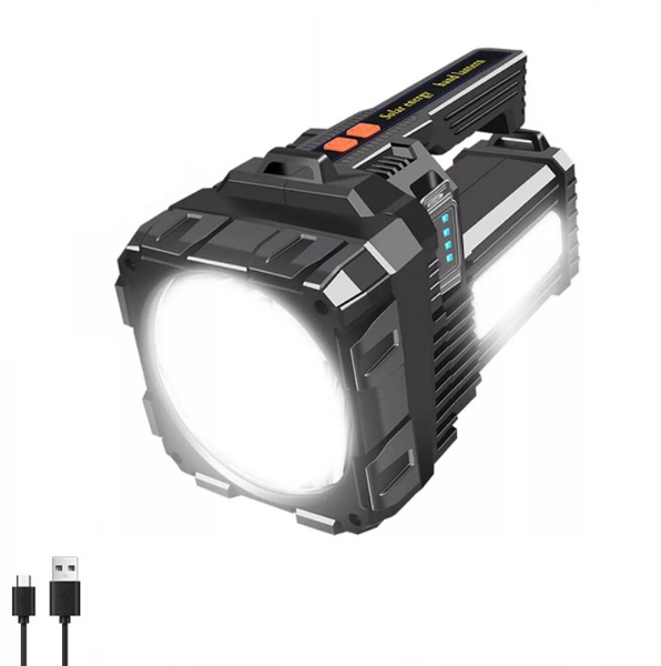 PM-65 Solar Powered Handheld Searchlight - Ultra Bright &amp; Rechargeable