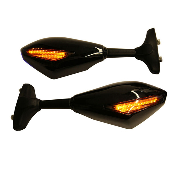 1Pair Motorcycle LED Rearview Mirror with Light