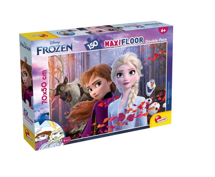 Lisciani 150 Piece Maxi Floor Double Face Puzzle - Disney Frozen - Colouring Fun!