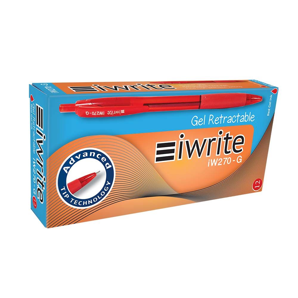 iWrite Red Retractable Gel Pen (0.5 mm) Box of 12 Shop Today. Get