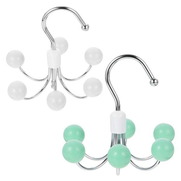 Decor Rotating Sturdy Space Saving 6 Hook Hanging Rack Set of 2 - 15cm