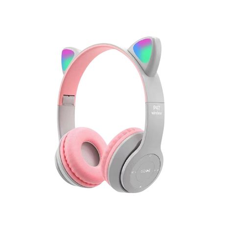 Colourful Bluetooth Wireless Cat Ear Headphones With Glow Light