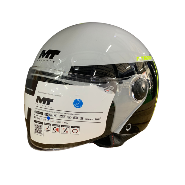 MT OF501 Street S Bezos C3 Gloss Grey Open Face Helmet