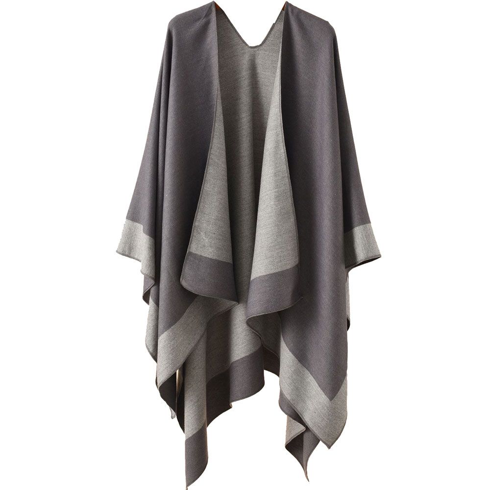 Blackcherry Two Tone Open Knit Reversible Poncho | Buy Online in South ...