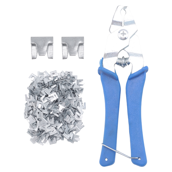 300 Pcs Wire Cage Clamps, with 1 Piece of Wire Cage Buckle Snap Pliers, Sui
