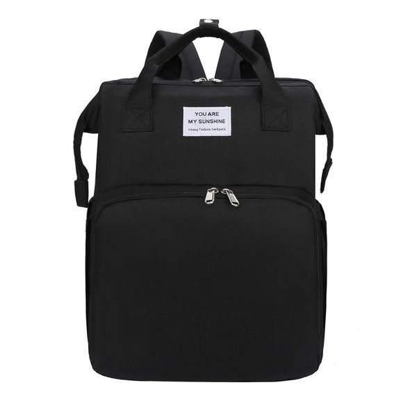Multifunctional Diaper Bag Folding Bed - Black