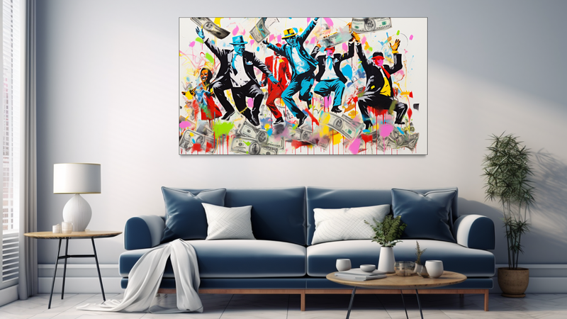 Canvas Wall Art - Playful Characters Abstract- BK0317