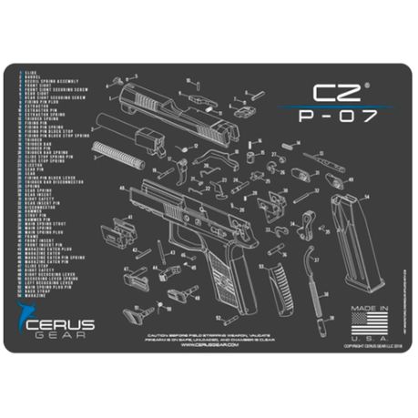 Cerus Gear Handgun Promat Cleaning Mat - CZ P07 Schematic