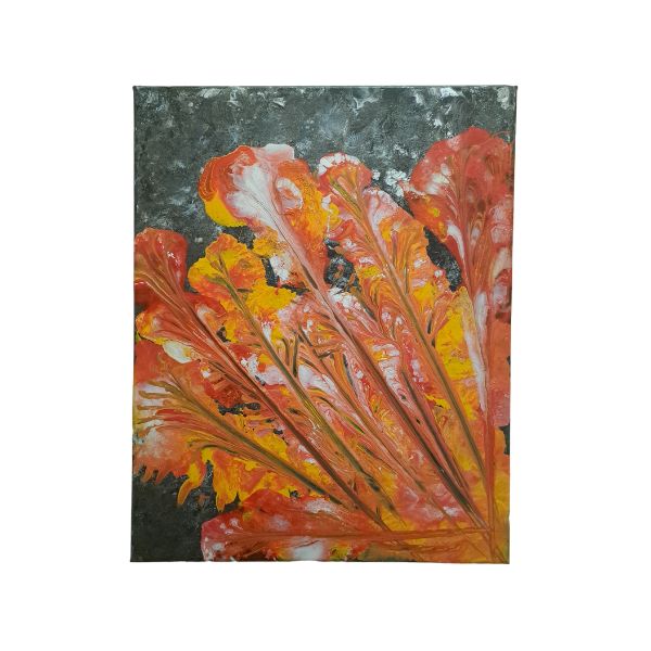 Shooting Flames Acrylic Painted Canvas 50cm x 40cm Abstract Wall Art